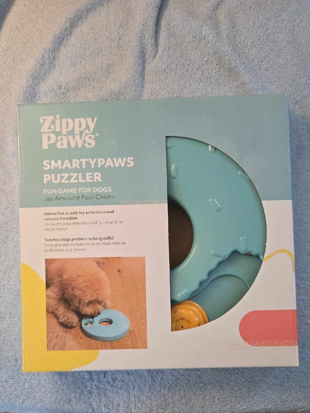 SmartyPaws Puzzler Interactive Dog Toy - Light Blue